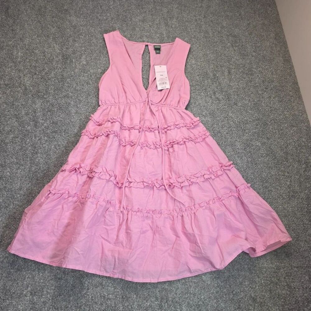 Women’s Rose Pink Ruffle Tiered Maxi Dress XXS